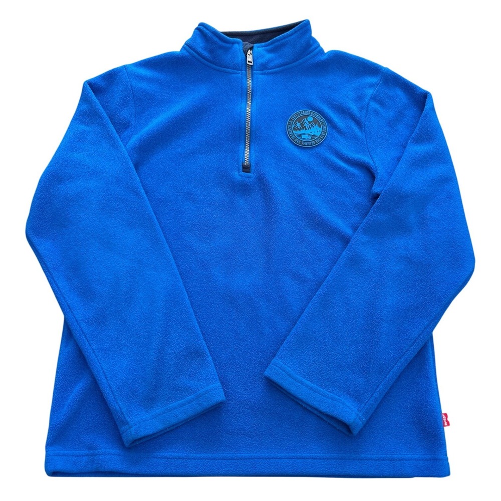 Levis Boys XL Blue Fleece Quarter Zip Pullover Mountain Patch L171-C5D